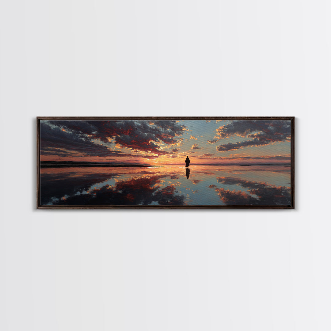 Silent Meadow Watch | Framed Canvas Print | Christian Wall Art | Panoramic Art | Christian Art Canvas | Christmas Art | Jesus Painting