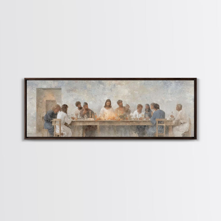 Sacred Table Harmony – Framed Canvas Print – Christian Wall Art – Panoramic Art – Christian Art Canvas – Jesus Painting
