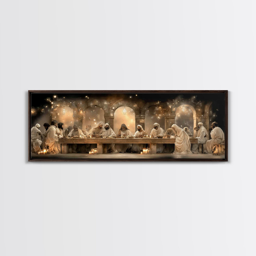 Evening Covenant Light | Framed Canvas Print | Christian Art Canvas | Panoramic Painting | Jesus Painting | Christian Wall Art
