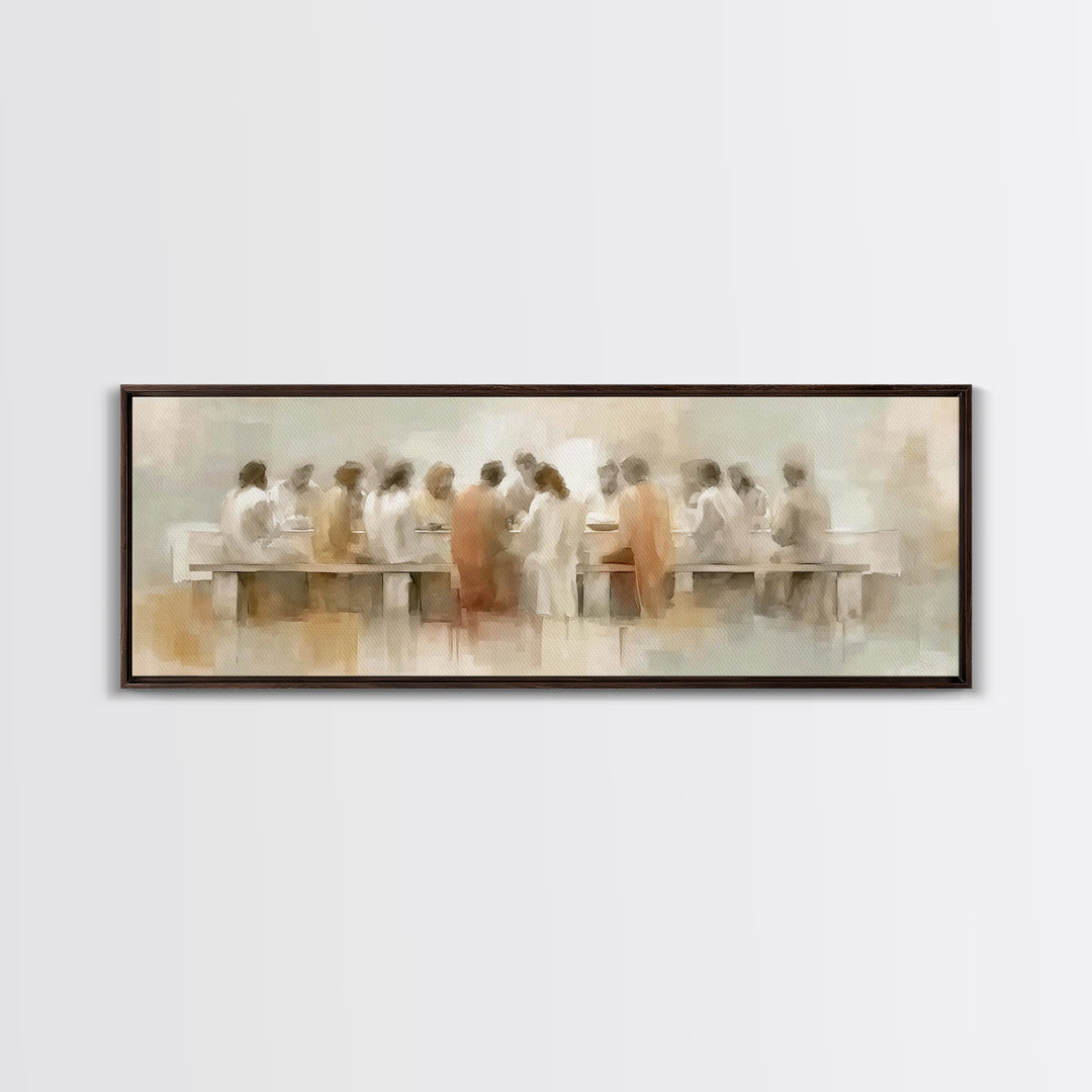 Upper Room Glow | Framed Canvas Print | Panoramic Art | Jesus Canvas Art | Christian Art Work | Large Christian Painting