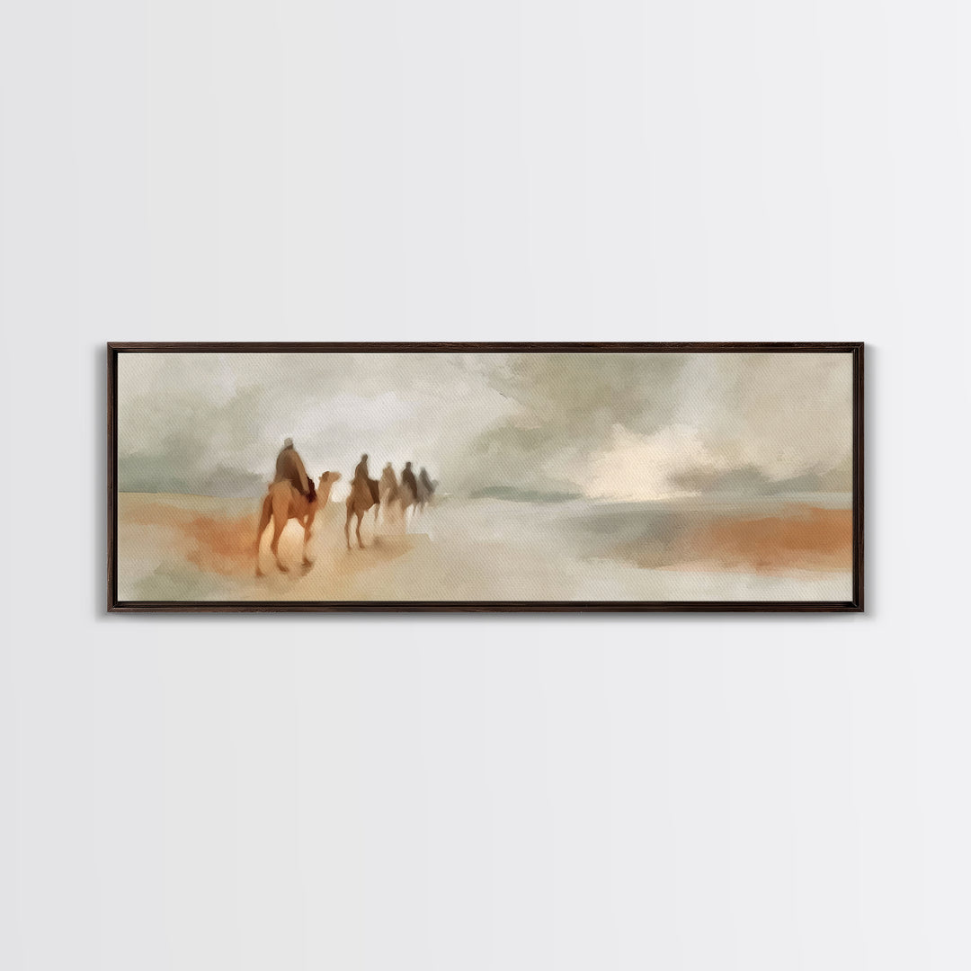 Wandering Kings Trail | Framed Canvas Print | Christian Art Canvas | Panoramic Art | Christian Wall Art | Christmas Art | Jesus Christmas A