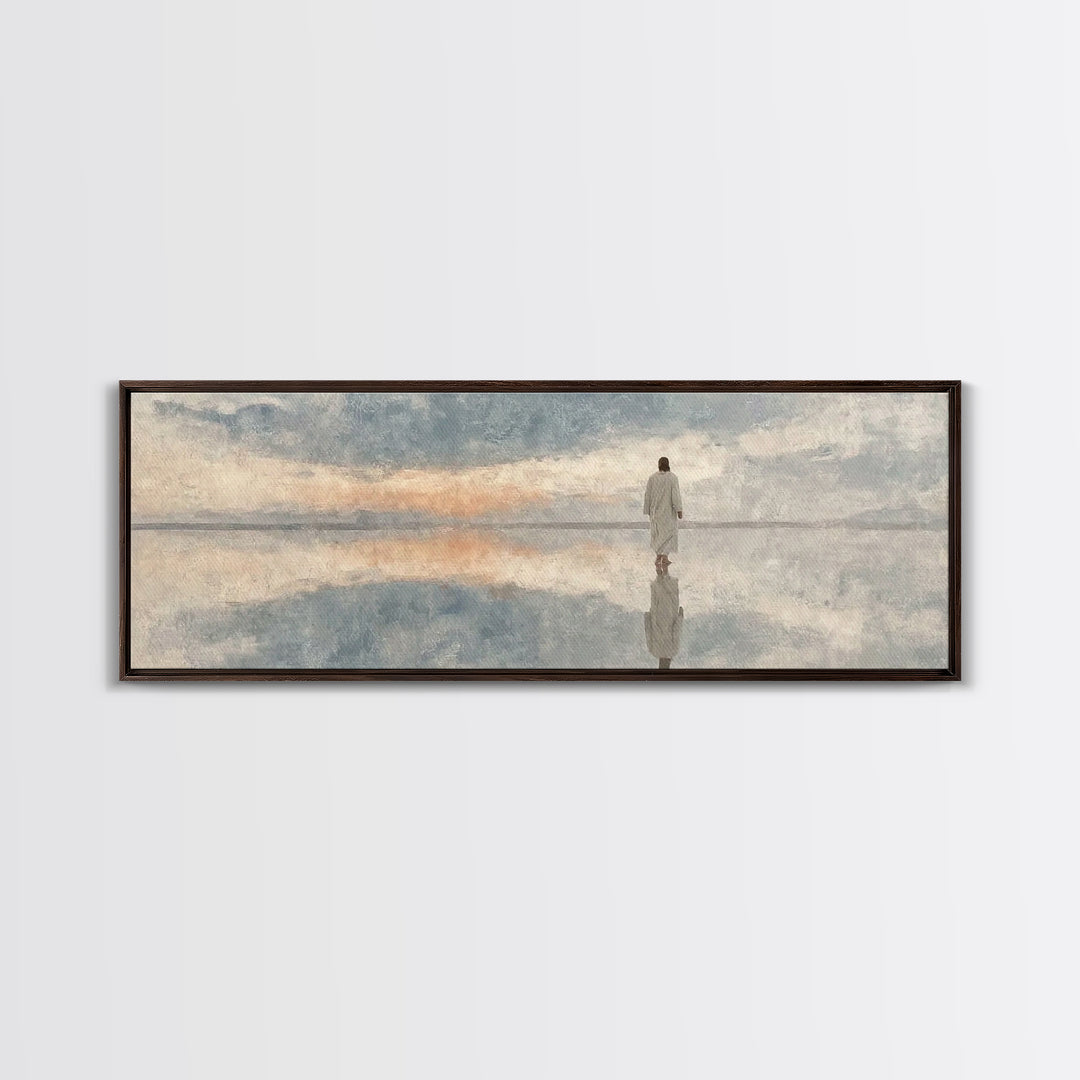 Walk Of Mercy - Framed Canvas Print - Panoramic Painting - Christian Art Canvas - Jesus Painting - Christian Wall Art - Modern Christian Ar