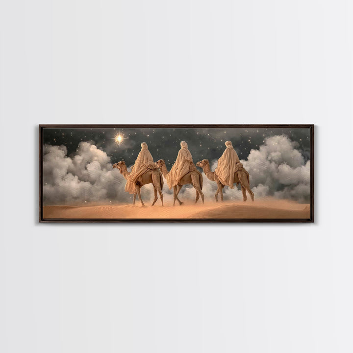 Star of Hope, Framed Canvas Print, Christian Art Print, Panoramic Art, Christmas Art, Christian Christmas Decor, Christian Wall Art