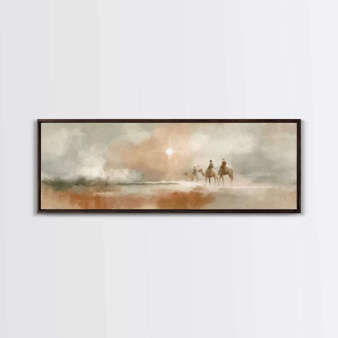 Holy Caravan | Framed Canvas Print | Christian Wall Art | Panoramic Frame | Christmas Art Work | Christian Art Canvas | Christian Christmas