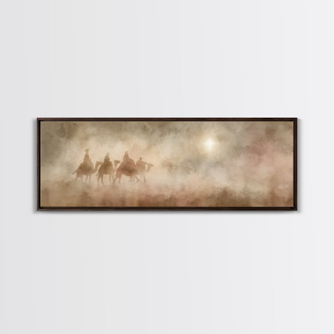 Sacred Path | Framed Canvas Print | Christian Christmas Art | Panoramic Art | Christian Art Canvas | Christmas Wall Art | Modern Christian