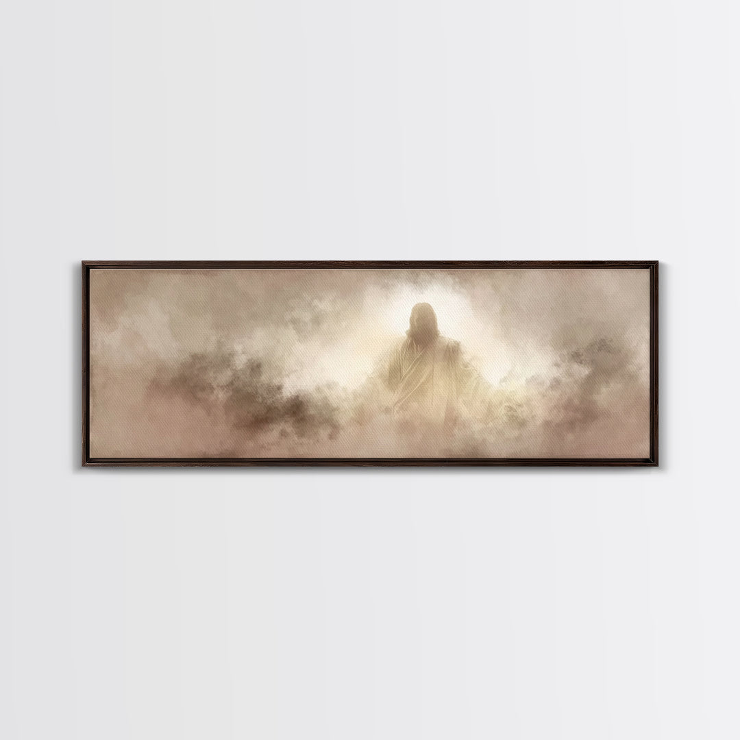 Heavenly Presence – Framed Canvas Print – Christian Art Canvas – Panoramic Wall Art – Jesus Christmas Art – Christian Wall Art – Christmas