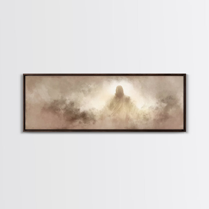 Heavenly Presence – Framed Canvas Print – Christian Art Canvas – Panoramic Wall Art – Jesus Christmas Art – Christian Wall Art – Christmas