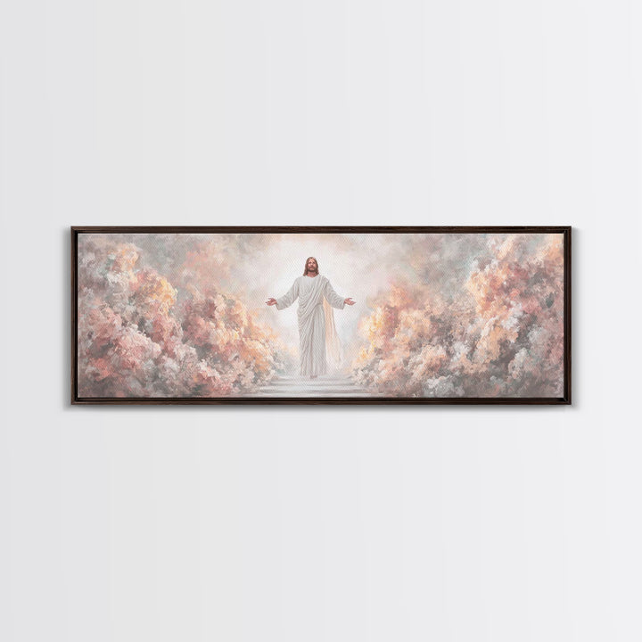 Glory Revealed | Framed Canvas Print | Christian Art Canvas | Panoramic Frame | Christian Wall Art | Jesus Painting | Christian Christmas A