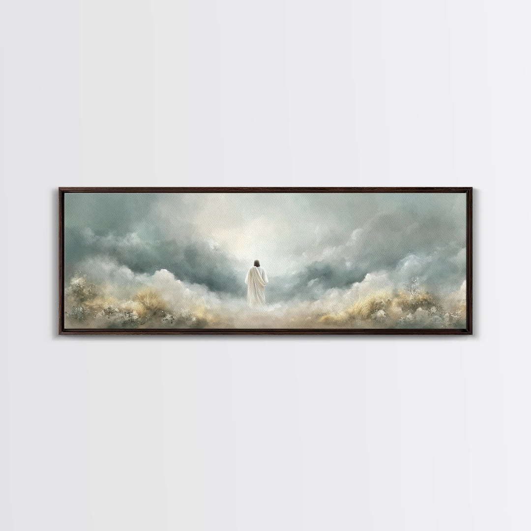 Heavenly Gathering | Framed Canvas Print | Christian Art Canvas | Panoramic Art | Christian Wall Art | Jesus Painting | Christian Art Print