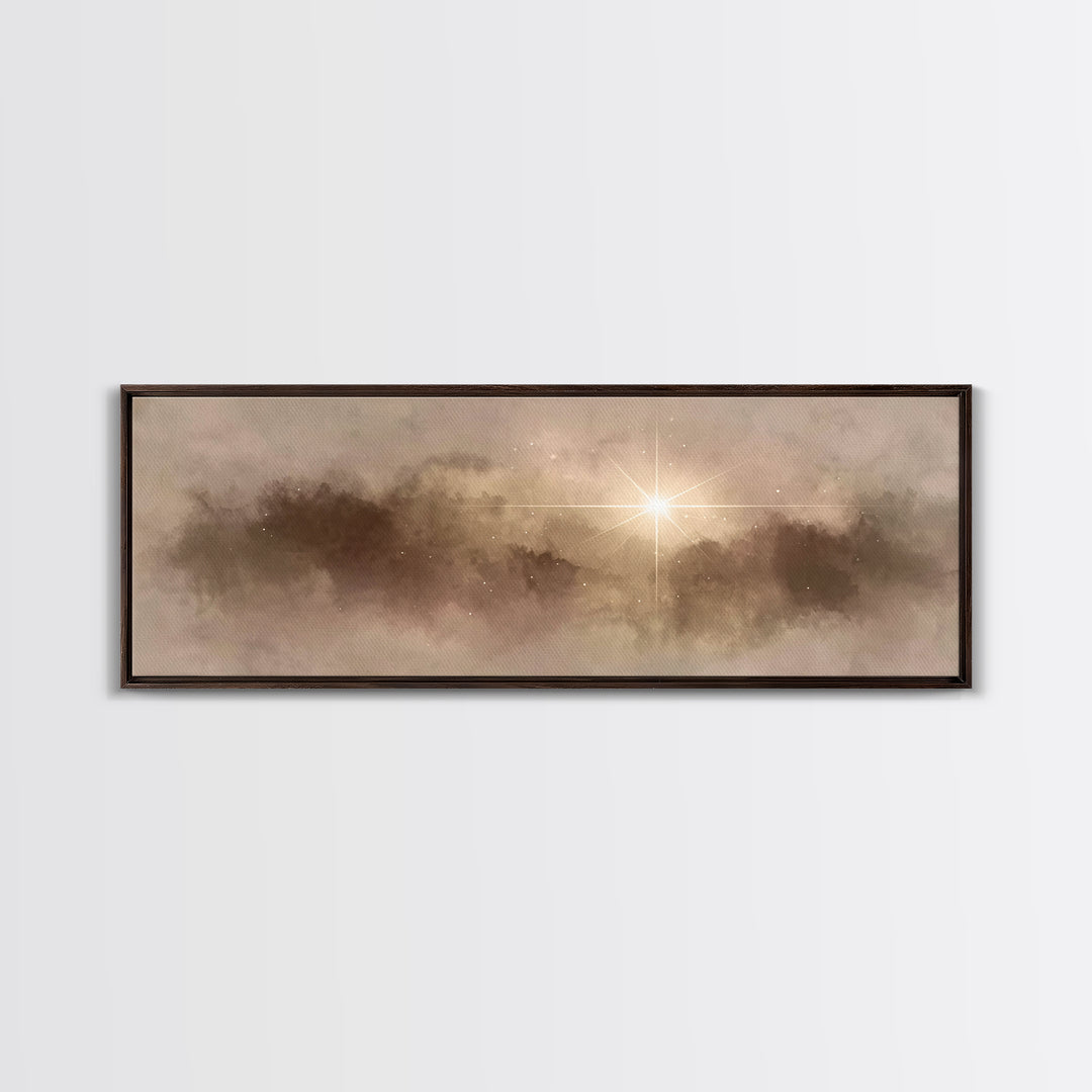 Night Of Glory | Framed Canvas Print | Christian Art Canvas | Panoramic Wall Art | Christmas Art Prints | Christian Christmas Art | Christi