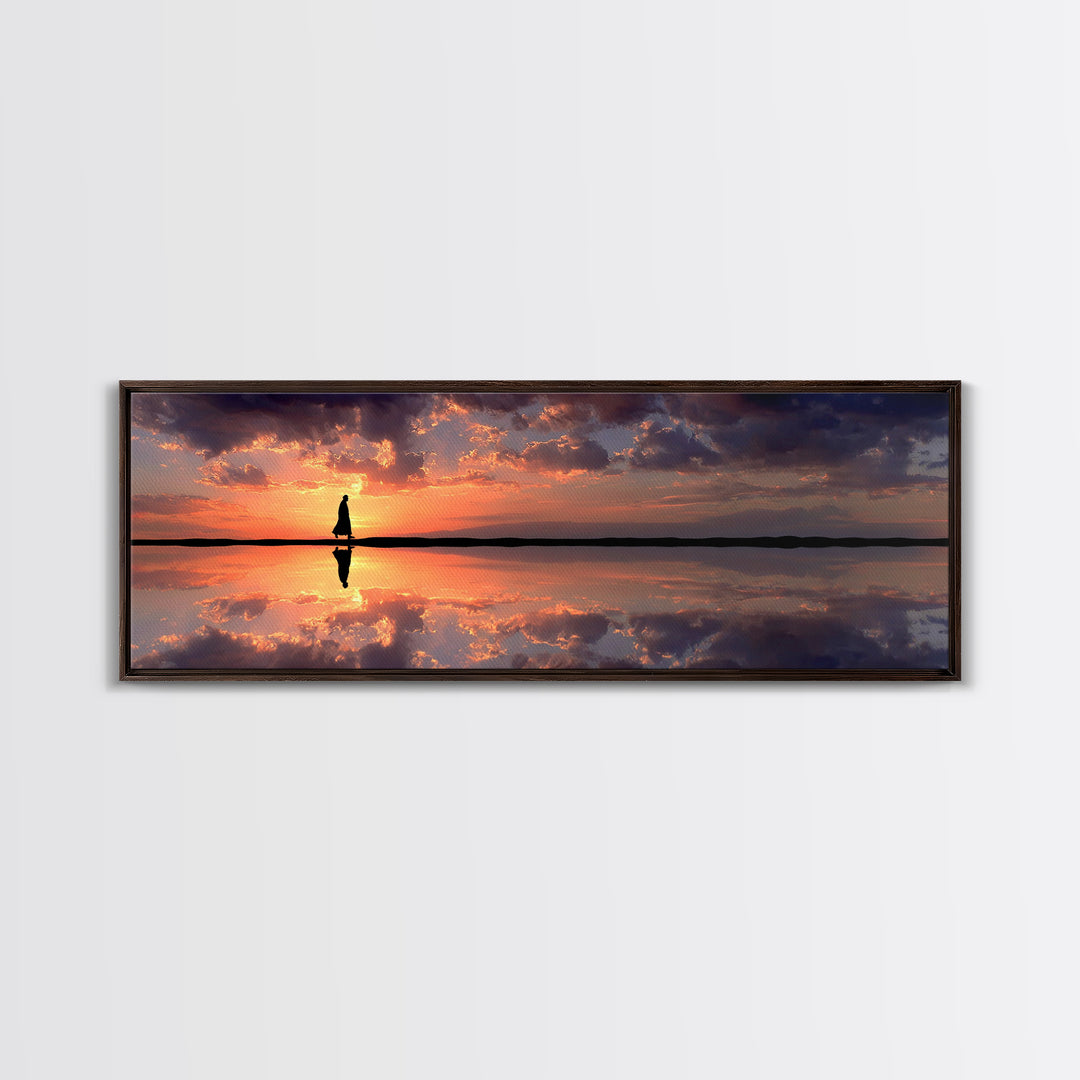 Dawn Of Grace - Framed Canvas Print - Panoramic Painting - Christian Art Canvas - Jesus Painting - Christian Wall Art - Large Christian Art