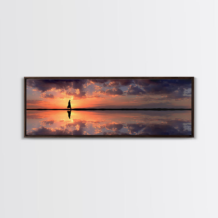 Dawn Of Grace - Framed Canvas Print - Panoramic Painting - Christian Art Canvas - Jesus Painting - Christian Wall Art - Large Christian Art