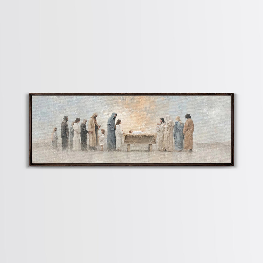 Children Of The Promise | Framed Canvas Print | Panoramic Print | Christian Wall Art | Christian Art Canvas | Christmas Art | Christian Chr