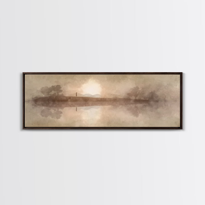Sunset Ascension | Framed Canvas Print | Extra Wide Art | Christian Wall Art | Jesus Painting | Christian Art Canvas | Modern Christian Art