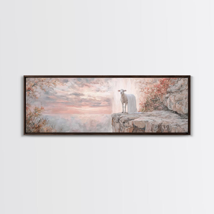 Silent Birth Grace | Framed Canvas Print | Christian Christmas Art | Christian Wall Art | Panoramic Art | Christian Art Canvas | Jesus Pain