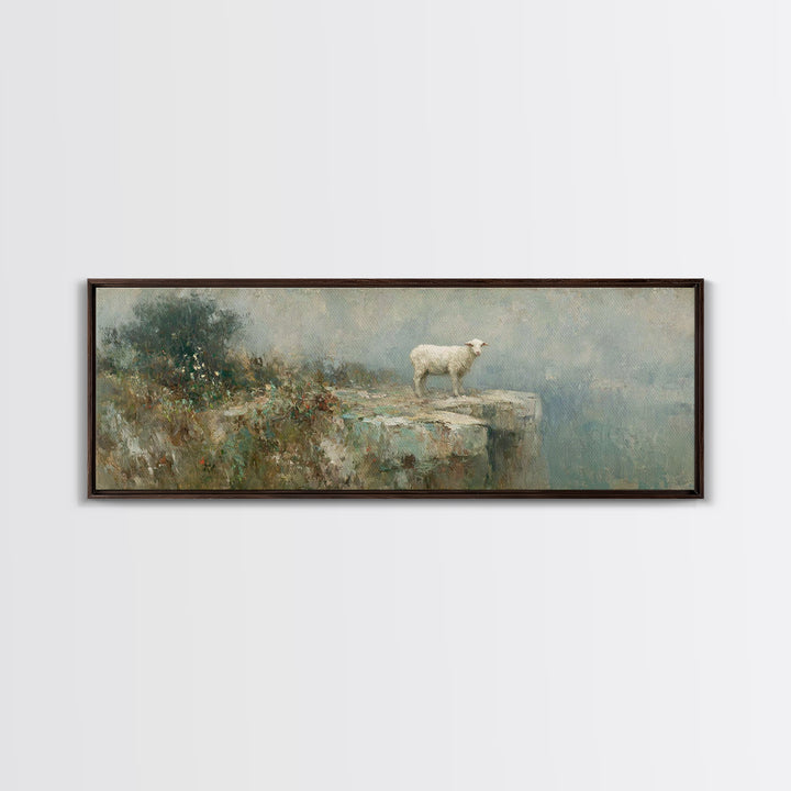 Lamb Of Mercy, Framed Canvas Print, Christian Art Canvas, Christian Wall Art, Panoramic Art, Christian Painting, Christian Decor