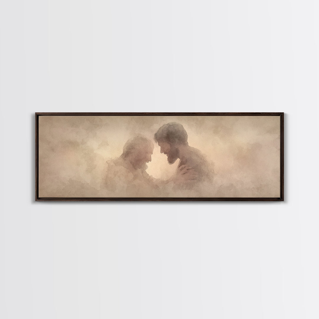 Healing Grace, Framed Canvas Print, Christian Art Canvas, Jesus Painting, Panoramic Wall Art, Christian Wall Art, Christian Gift