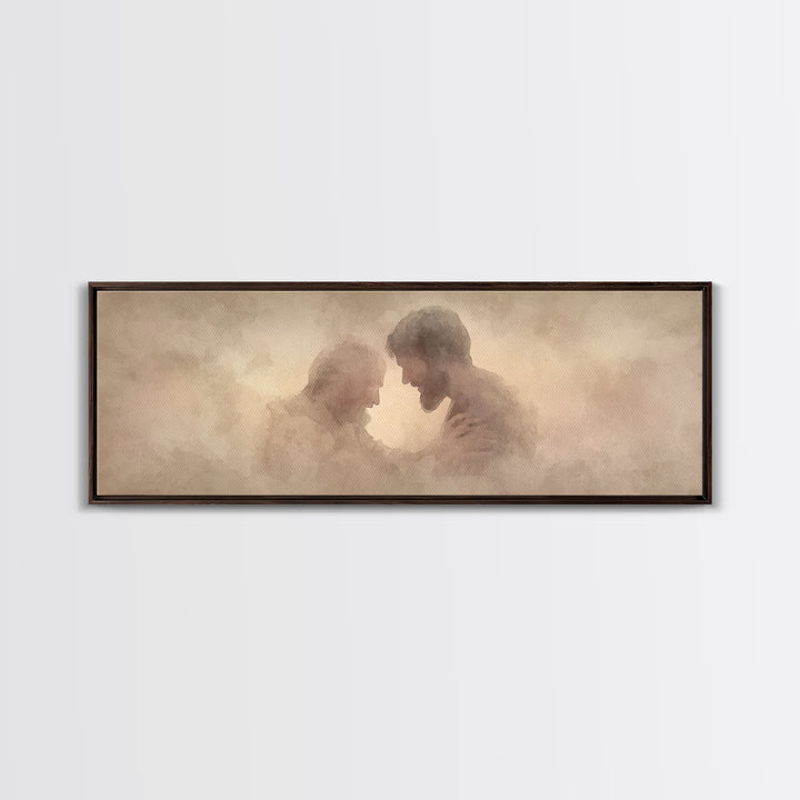 Healing Grace, Framed Canvas Print, Christian Art Canvas, Jesus Painting, Panoramic Wall Art, Christian Wall Art, Christian Gift