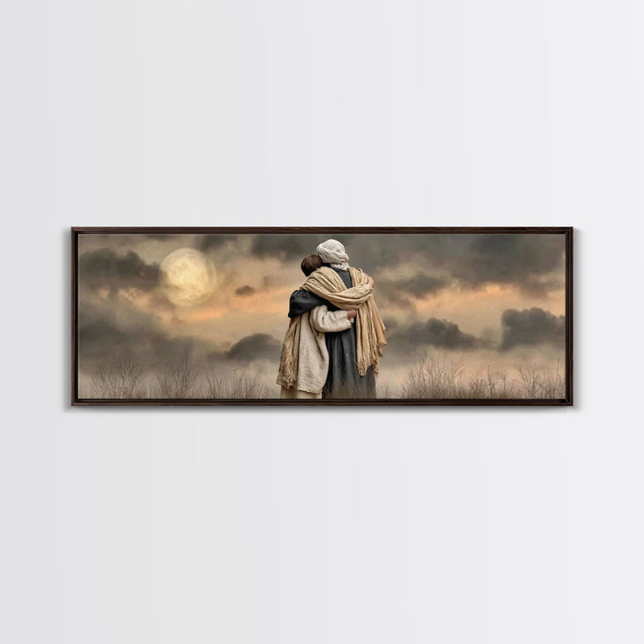 Gentle Leading – Framed Canvas Print – Christian Wall Art – Christian Art Canvas – Jesus Painting – Panoramic Painting – Christian Decor