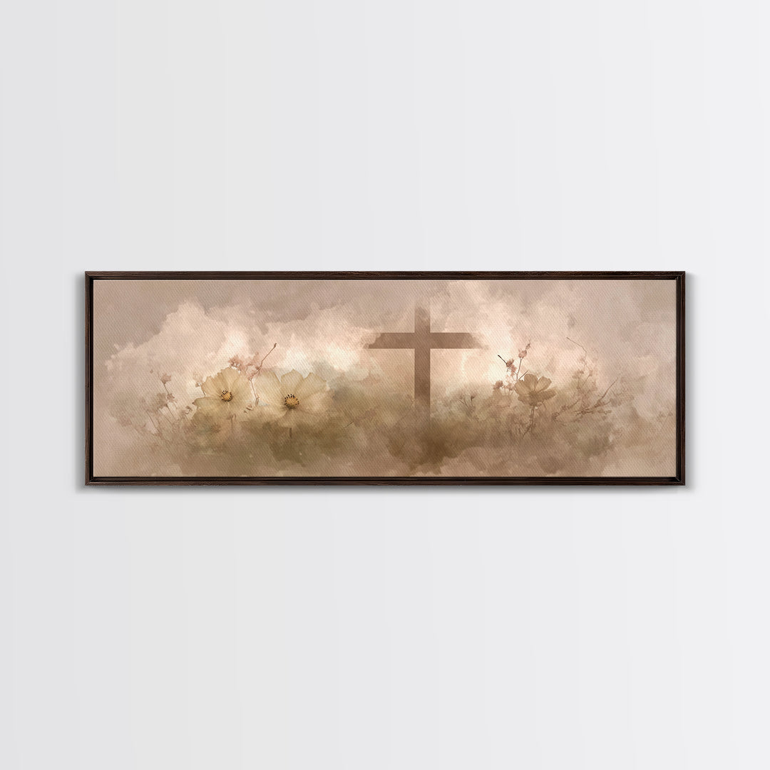 Sunset Promise | Framed Canvas Print | Christian Art Canvas | Jesus Painting | Panoramic Frame | Christian Wall Art | Christian Gift