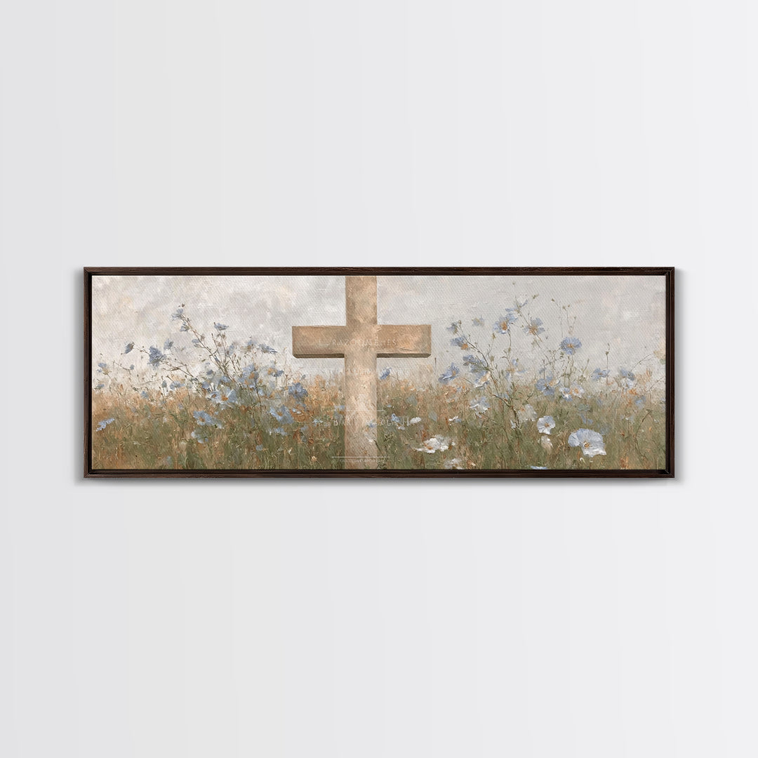Cross Of Renewal – Framed Canvas Print – Christian Art Canvas – Christian Wall Art – Panoramic Art – Christian Art – Christian Gift