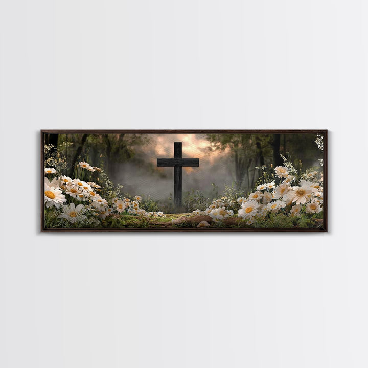 Forest Mercy | Framed Canvas Print | Christian Art Canvas | Christian Wall Art | Panoramic Print | Christian Art | Christian Gift