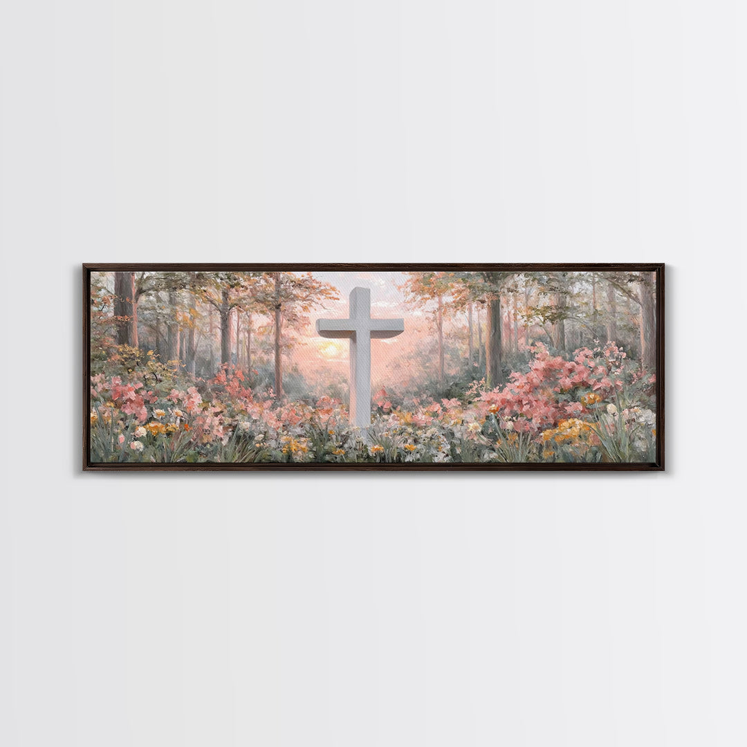 Morning Of Grace – Framed Canvas Print – Christian Wall Art – Christian Art Canvas – Panoramic Art – Christian Painting – Christian Gift