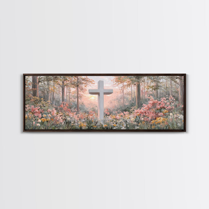 Morning Of Grace – Framed Canvas Print – Christian Wall Art – Christian Art Canvas – Panoramic Art – Christian Painting – Christian Gift