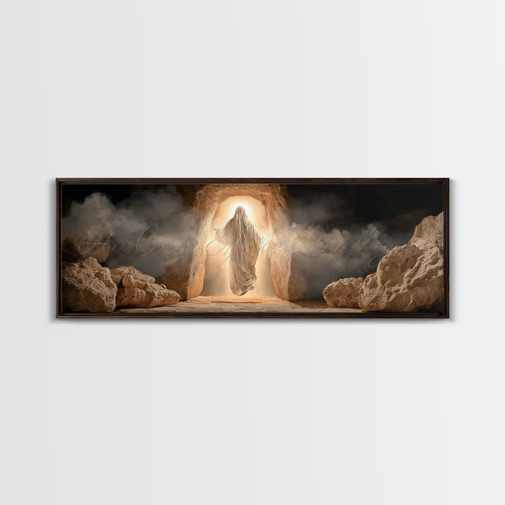 Sanctuary Gathering | Framed Canvas Print | Christian Wall Art | Christian Art Canvas | Panoramic Painting | Christian Art | Christian Gift