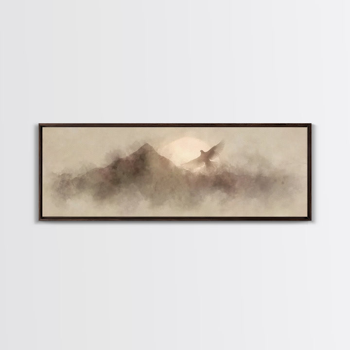 Promise Of The Dove | Framed Canvas Print | Panoramic Frame | Christian Wall Art | Christian Art Canvas | Modern Christian Art | Christian
