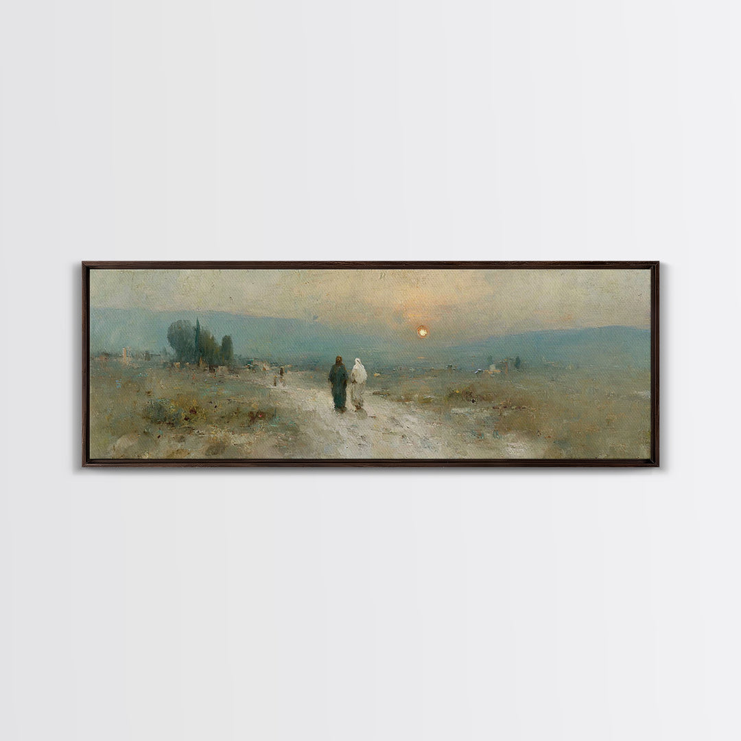 Sunset Journey Grace | Framed Canvas Print | Christian Wall Art | Christian Art Canvas | Extra Wide Art | Christian Painting | Christmas Ar