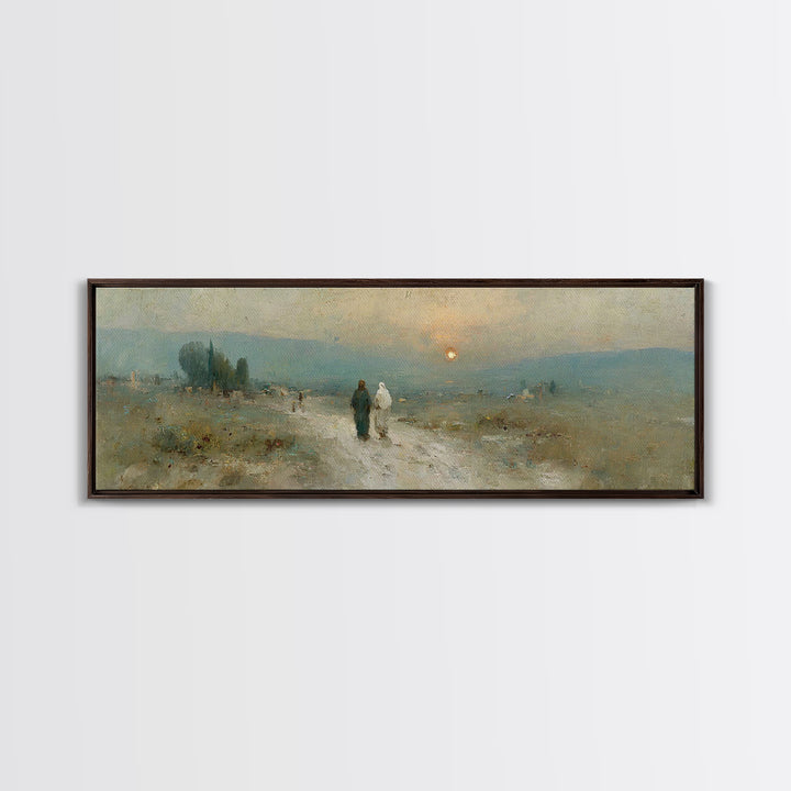 Sunset Journey Grace | Framed Canvas Print | Christian Wall Art | Christian Art Canvas | Extra Wide Art | Christian Painting | Christmas Ar