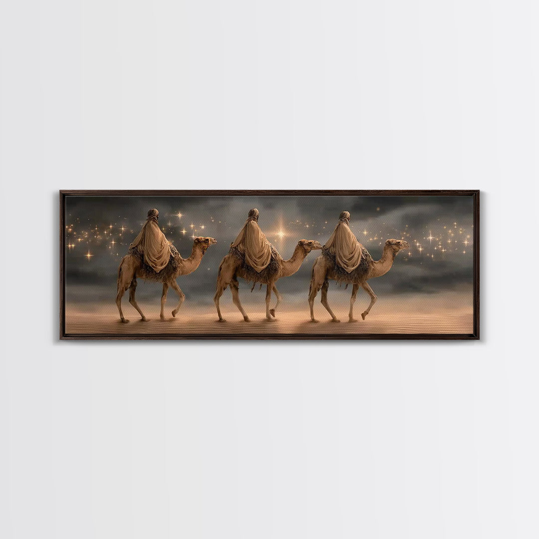 Three Kings Procession | Framed Canvas Print | Panoramic Painting | Christian Wall Art | Christian Art Canvas | Christmas Art | Christian P