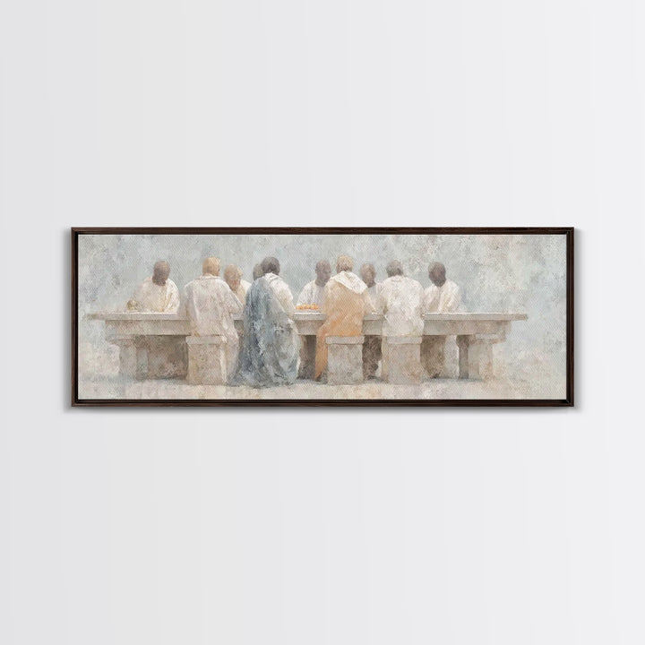 Sacred Supper Calm | Framed Canvas Print | Christian Art Canvas | Christian Wall Art | Panoramic Art | Christian Paintings