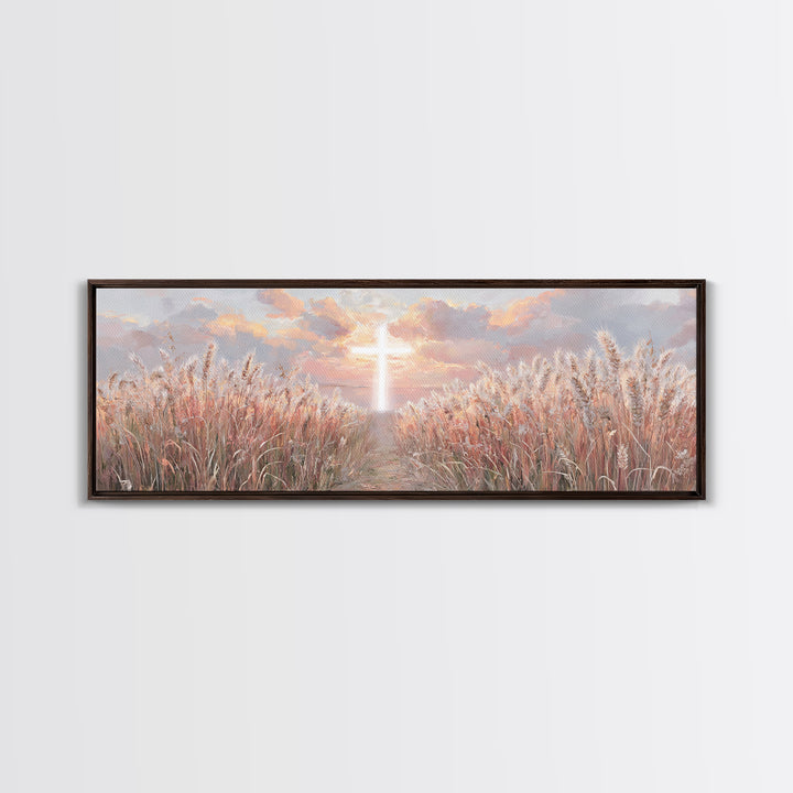Cross Of Renewal – Framed Canvas Print – Christian Art Canvas – Christian Wall Art – Panoramic Wall Art – Christian Art