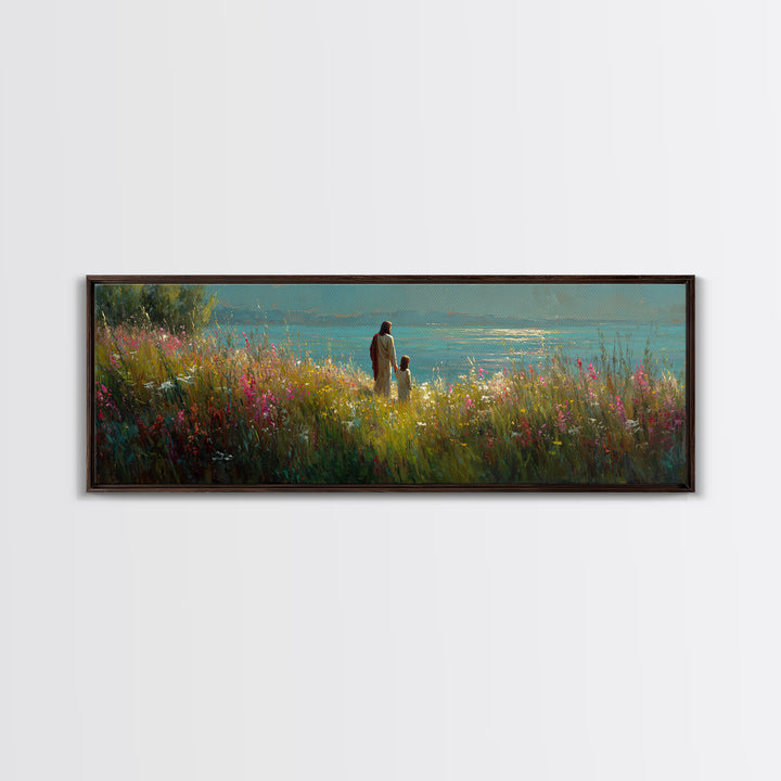 River Of Light – Framed Canvas Print – Christian Decor – Christian Art Canvas – Panoramic Print – Jesus Painting – Christian Wall Art – Chr