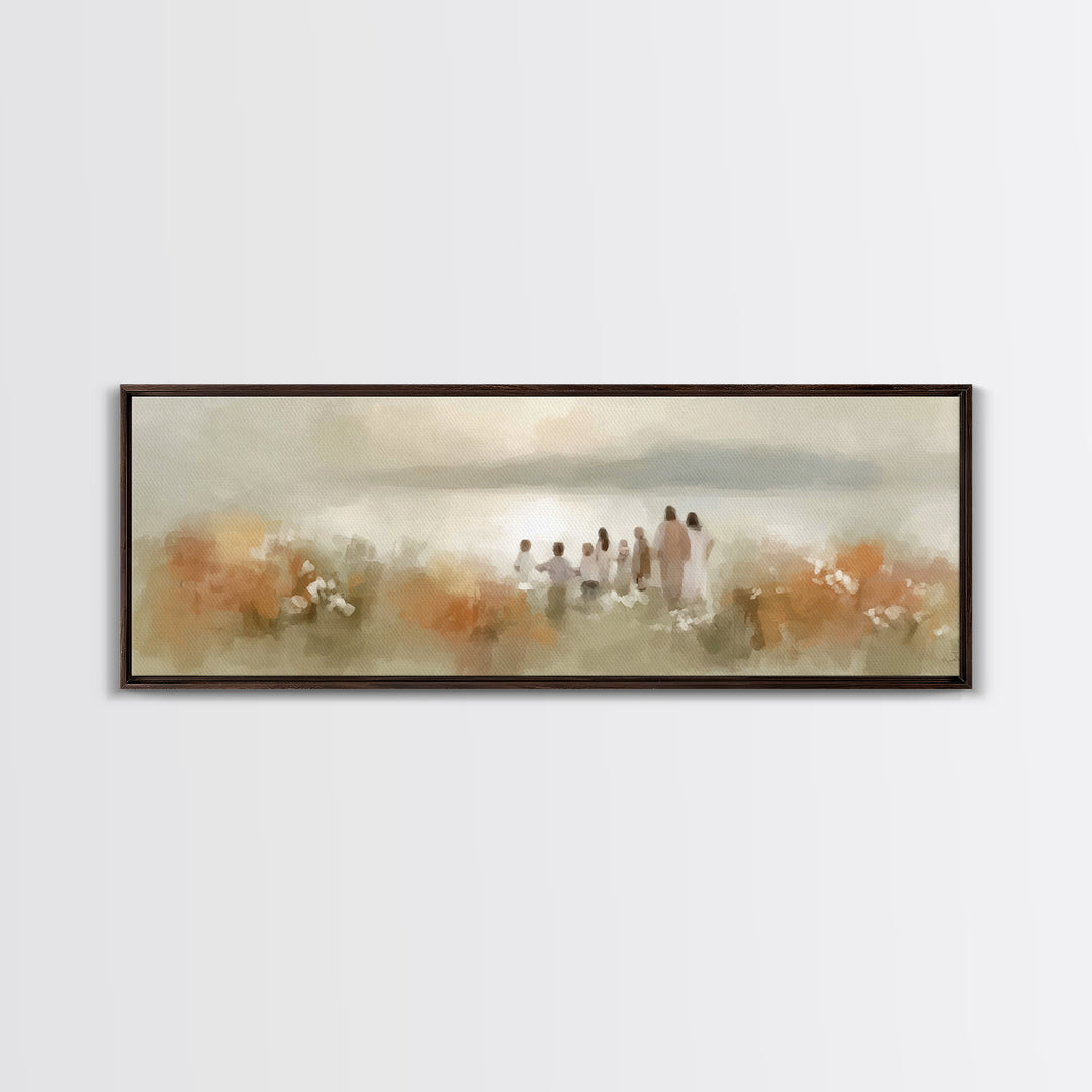 Dawn Of Salvation | Framed Canvas Print | Christian Art Canvas | Panoramic Wall Art | Jesus Painting | Christian Decor | Christian Art Prin