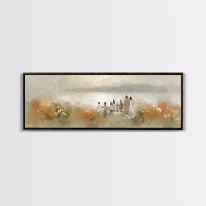 Dawn Of Salvation | Framed Canvas Print | Christian Art Canvas | Panoramic Wall Art | Jesus Painting | Christian Decor | Christian Art Prin
