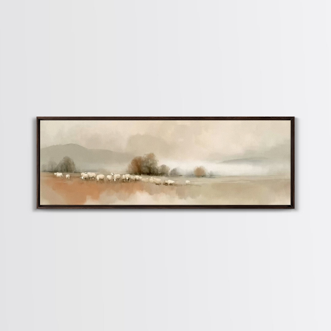 Silent Meadow Watch – Framed Canvas Print – Panoramic Art – Christian Wall Art – Christian Art Canvas – Subtle Christian Art – Christmas Ar