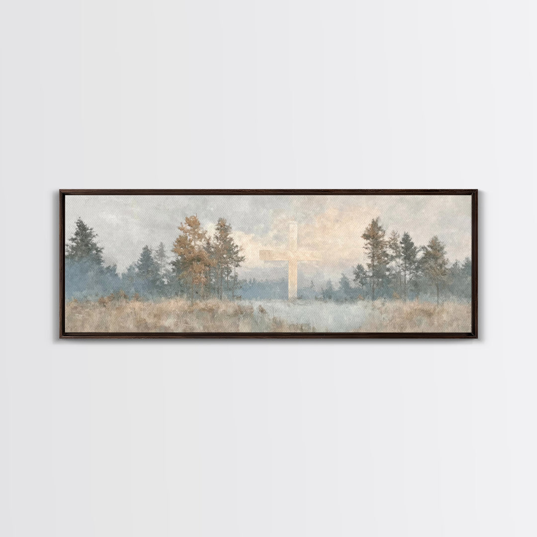 Forest Of Salvation | Framed Canvas Print | Panoramic Wall Art | Christian Art Canvas | Christian Painting | Christian Decor | Christian Ar