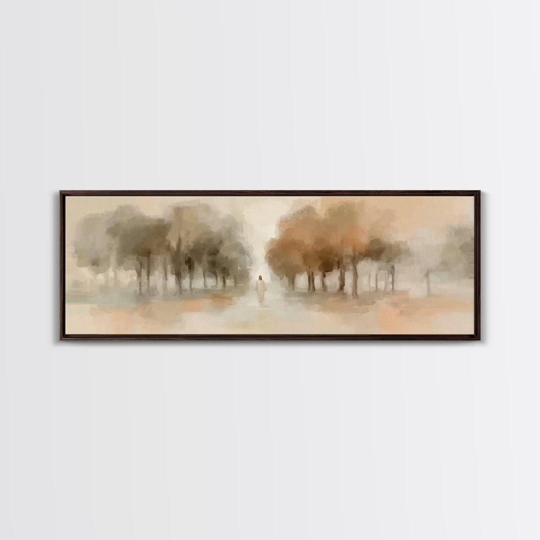 Autumn Grace Journey, Framed Canvas Print, Panoramic Frame, Christian Wall Art, Jesus Painting, Christian Art Canvas, Christian Gift Ideas
