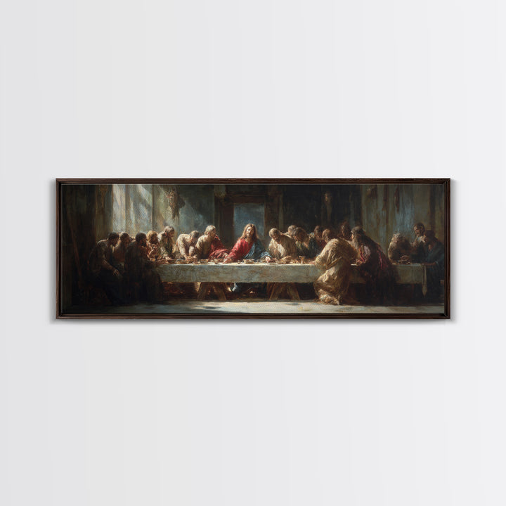 Supper Of Unity - Framed Canvas Print - Panoramic Wall Art - Christian Art Canvas - Christian Painting - Christian Wall Art - Large Christi