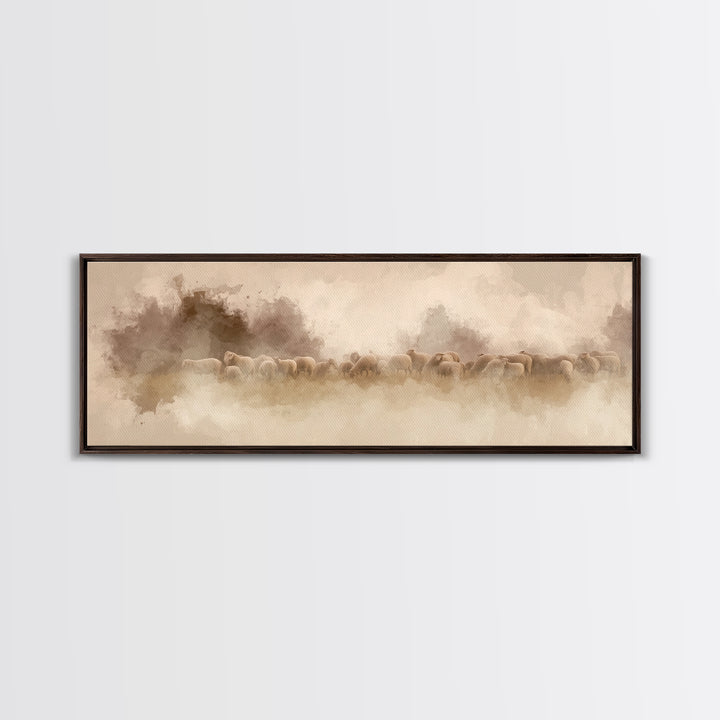 Field Of Mercy, Framed Canvas Print, Panoramic Painting, Christian Art, Christian Canvas Art, Christian Christmas Art, Unique Christian Art