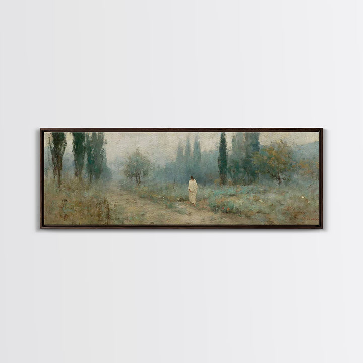 Morning Path Grace – Framed Canvas Print – Panoramic Print – Christian Art – Jesus Canvas Art – Christian Christmas Art – Christian Art Can