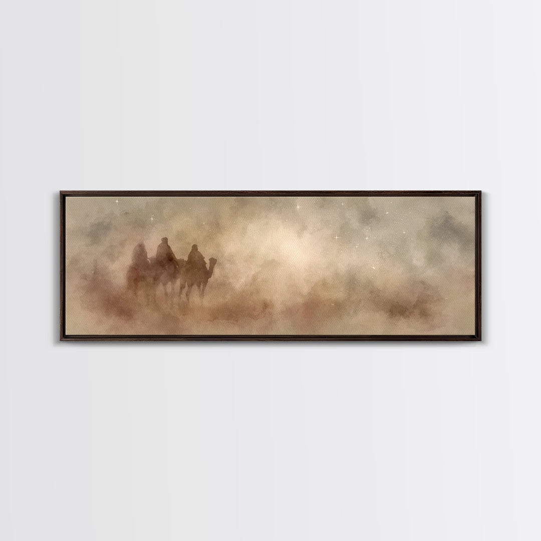 Dustborn Path | Framed Canvas Print | Jesus Painting | Christian Art Canvas | Panoramic Wall Art | Christian Wall Art