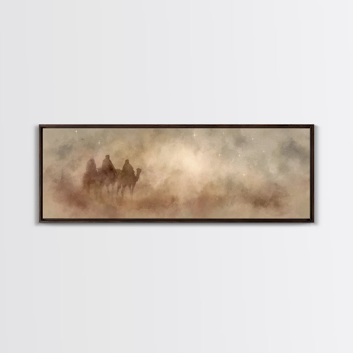 Dustborn Path | Framed Canvas Print | Jesus Painting | Christian Art Canvas | Panoramic Wall Art | Christian Wall Art