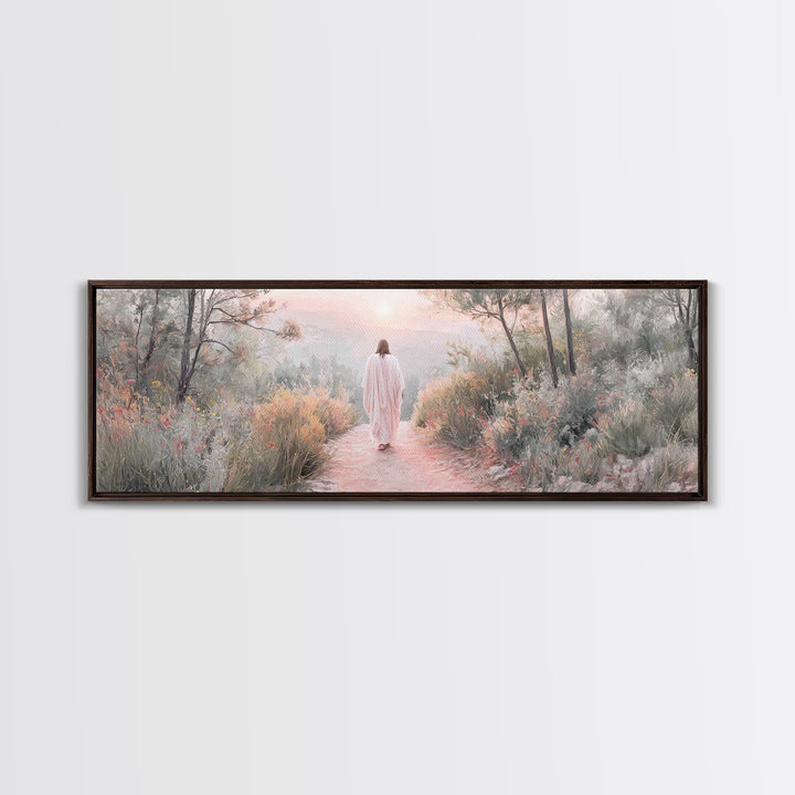 Sunrise Walk Home – Framed Canvas Print – Panoramic Wall Art – Jesus Canvas Art – Christian Art – Christian Gift Ideas – Modern Christian A