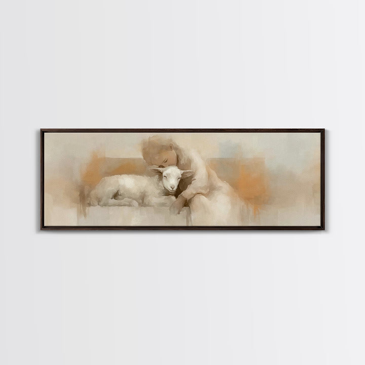 Holy Innocence | Framed Canvas Print | Christian Art | Panoramic Frame | Christian Christmas Art | Framed Christian Art | Christian Paintin