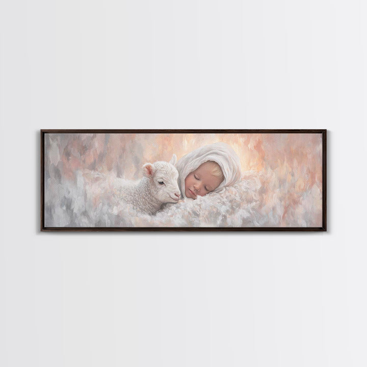 Celestial Quiet | Framed Canvas Print | Christian Wall Art | Panoramic Art | Christmas Canvas Wall Art | Christian Decorations | Jesus Pain