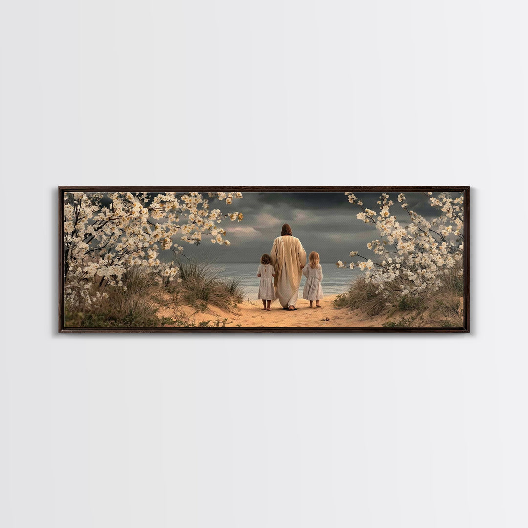 Heavenly Pathway | Framed Canvas Print | Christian Wall Art | Jesus Art Canvas | Panoramic Art | Christian Decoration | Christmas Art